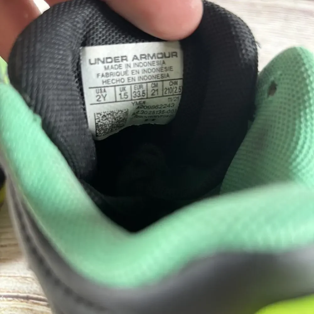Under Armour Green and Black Kids Football Cleats